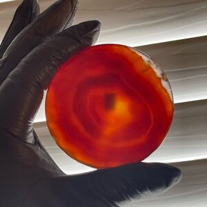 Elegant Agate Art Piece - Carnelian Hand carved coaster/display piece
